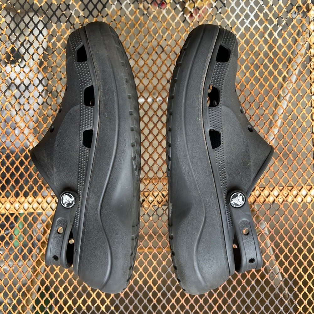 Crocs Classic Bae Clog Black Platform Womenâ Size 10 Chunky Heel Sandals 206302